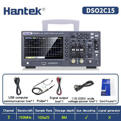 Hantek Digital Oscilloscope DSO2C15 2 Channels 150Mhz Storage USB Multimeter Tester for Industrial Electronics