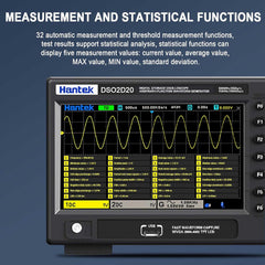 Hantek Digital Oscilloscope DSO2D20 2 Channels 200Mhz/350Mhz USB Osciloscopio Tester Lab Digital Oscillator