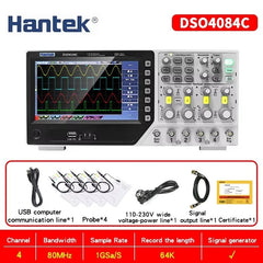 Hantek DSO4084C DSO4104C DSO4204C DSO4254C Oscilloscope 4 channel output/80~250MHz bandwidth/minimum range 500uV Signal Generator
