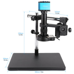 Microscopio digital YIZHAN 48MP 4K, salida HDMI USB, lente 1-180X, soporte de brazo cruzado para inspección con ajuste de dirección completa
