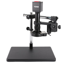 Microscope numérique YIZHAN, objectif 180X, 13MP, sortie HDMI VGA, support à bras transversal réglable pour l'inspection électronique