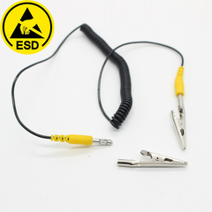 Cable de conexión a tierra ESD de doble clip para operaciones de seguridad eléctrica