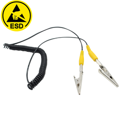 Cable de conexión a tierra ESD de doble clip para operaciones de seguridad eléctrica