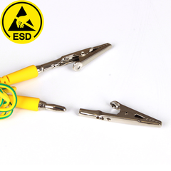 Cable de conexión a tierra ESD de doble clip para operaciones de seguridad eléctrica