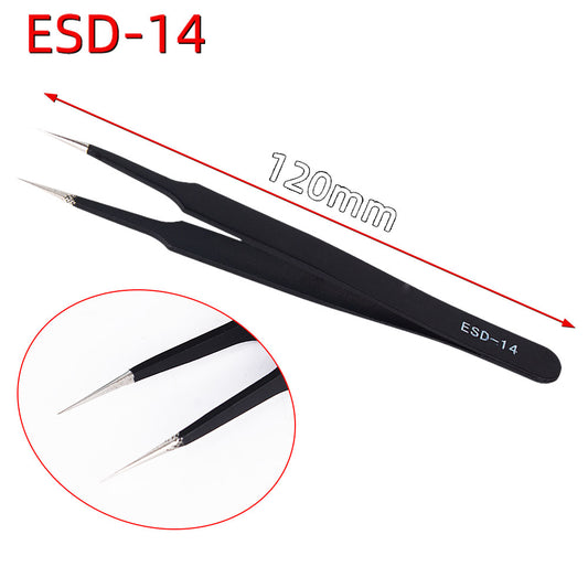 Anti-Static Precision Tweezers ESD-14 for Electronics Repair, Crafting