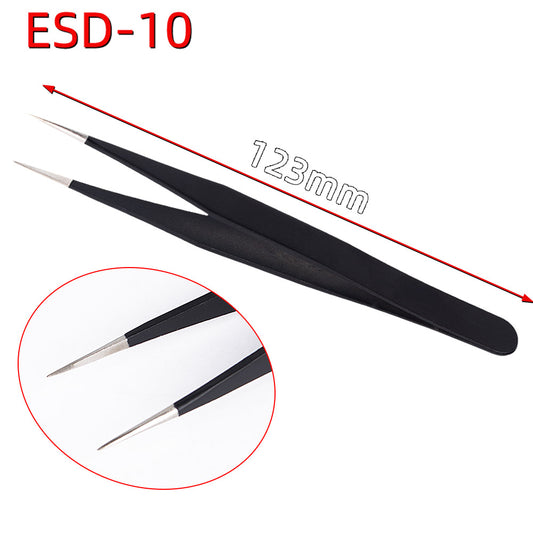 Anti-Static Precision Tweezers ESD-10 for Electronics Repair, Crafting