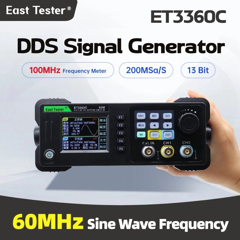 ET3360C Two-Channel Function/ Arbitrary Waveform Generator 60Mhz Frequency Meter ET3360C Signal Source