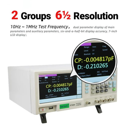 LCR Digital Bridge ET3501 10Hz-100kHz LCR Benchtop Digital Bridge Tester Precision LCR Meter for High-Freq Production