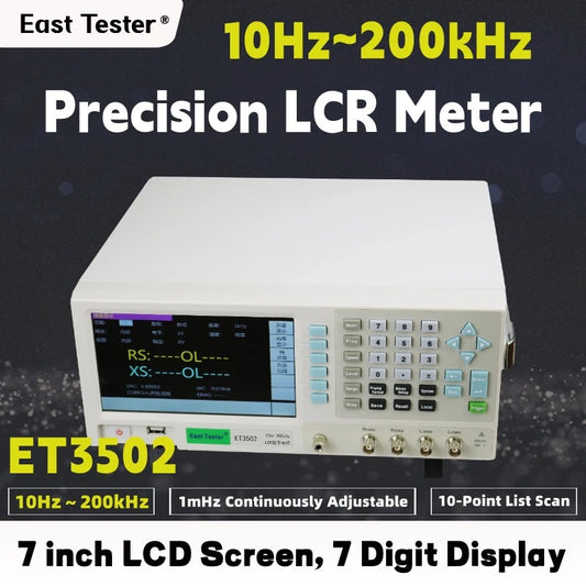 Precision LCR Meter ET3502 10Hz-200kHz LCR Digital Bridge Inductance Capacitance Resistance Tester Power testing/inspection tools