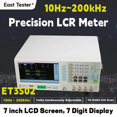 Medidor LCR de precisión ET3502, 10 Hz-200 kHz, puente digital LCR, probador de inductancia, capacitancia y resistencia, herramientas de prueba e inspección de potencia. 
