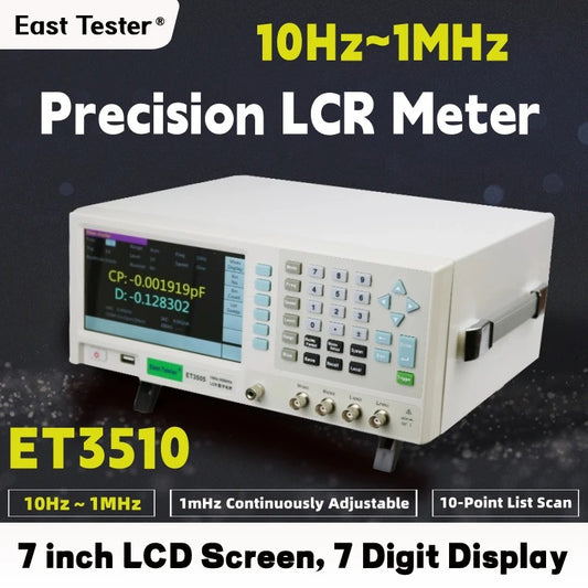 ET3510 Precision LCR Meter Benchtop High-Frequency LCR Digital Bridge Automatic Level Adjustment 7 inch LCD display
