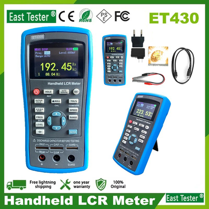 ET430 Handheld New Compact LCR Meter LCR measurements Digital Bridge Capacitance Inductance Resistance Tester for Production Lines