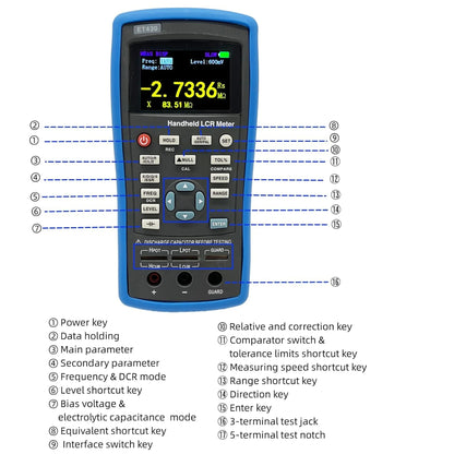 ET430 Handheld New Compact LCR Meter LCR measurements Digital Bridge Capacitance Inductance Resistance Tester for Production Lines