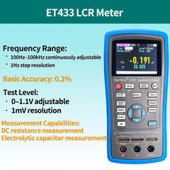 ET433 Medición de inductancia/condensador Circuito medidor Lcr universal Medidor de capacitancia, inductancia y resistencia