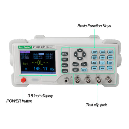ET4401 Inductance Meter capacitance Meter Test Frequency 10 Points; Accuracy 0.1%, Support SCPI,LCR Benchtop Digital Bridge Tester Desktop LCR Meter
