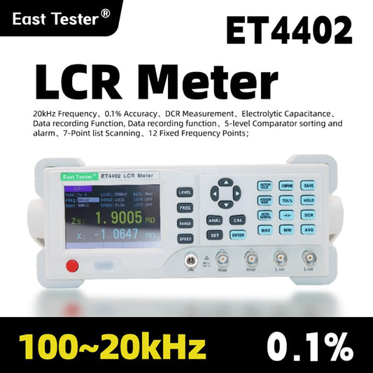 ET4402 Desktop LCR Digital Bridge Capacitance Resistance Impedance 12 frequency points—from 10Hz to 20kHz Precision Benchtop Measure Instrument