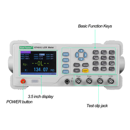 ET4502 Digital Bridge Benchtop LCR Meter 10Hz~20kHz 5 -Digit Display for Precision Work,Automotive/Aerospace