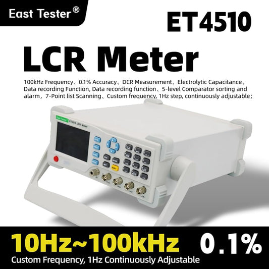 ET4510 Desktop LCR Tester Desktop Digital Bridge 100kHz 1 Hz Continuously Adjustable Frequency Professional Lcr Meter Capacitor