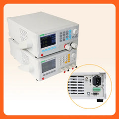 ET5303 400W DC Electronic Load appearance details, LCD display, function keys and input terminals