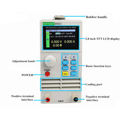 ET5411A+ 400w 500v 15A Adjustable Constant Current Electronic Load Electronic Load Controller Battery Capacity Load