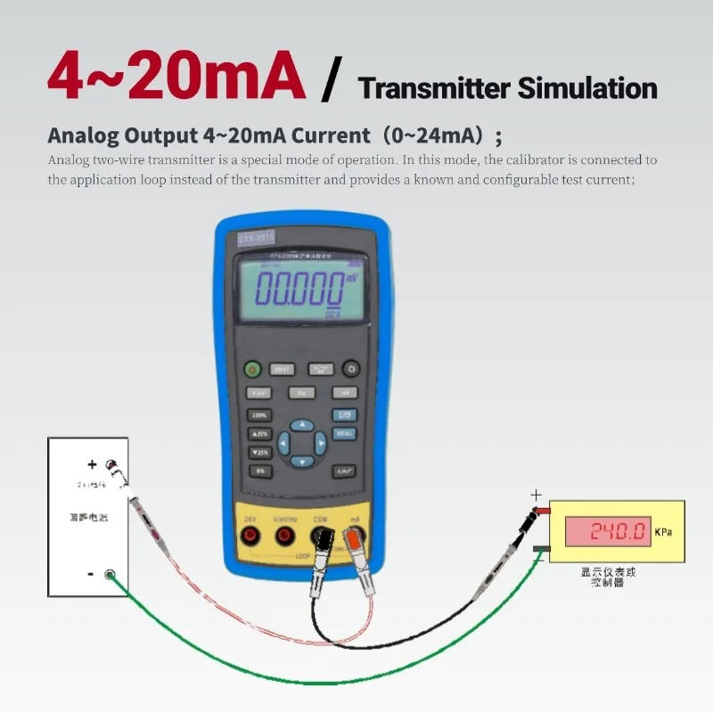 ETX-1815 hand-held Current and Voltage Calibrator adjustable backlight automatic shutdown DC AC powersupply for process control testing