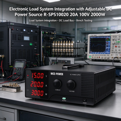 Electronic Load System Integration with Adjustable DC Power Source R-SPS10020 20A 100V 2000W