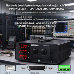 Electronic Load System Integration with Adjustable DC Power Source R-SPS10020 20A 100V 2000W