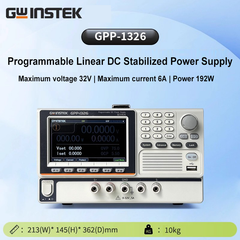 Alimentation CC linéaire programmable GWinstek GPP-1326 32 V 6 A 192 W Prise en charge de la charge multimode Écran LCD 4,3 pouces OVP OCP OTP