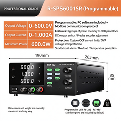 600V 1A 600W Programmable High Voltage DC Power Supply R-SPS6001S PFC Power Supply for AC-DC Converter Development