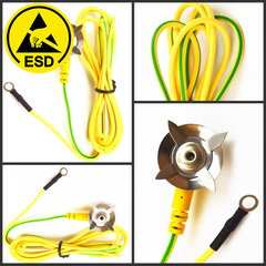 Lot de dix fils de terre ESD avec fiche banane et boucle pour accessoires électriques