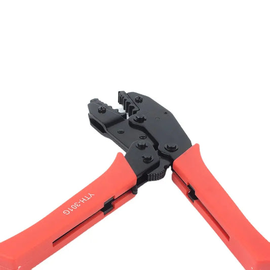 YTH-301G Insulated Terminal Crimping Pliers, 0.100"-0.255" (2.54-6.48mm), Ratcheting Manual Tool for Wire End-Sleeves, 230mm, Compact Ergonomic Design