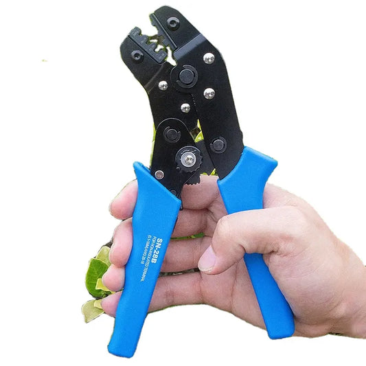 YTH-SN-28B Mini Terminal Crimping Pliers, AWG 28-18 (0.1-1mm²), Ratchet Insulated Terminal Clamp for Precision Electrical Work