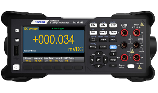 hantek HDM3055 5 1/2 digital multimeter current range 10A 1 μ V high resolution; 30 kS/s high-speed acquisition USB/232/485 PC