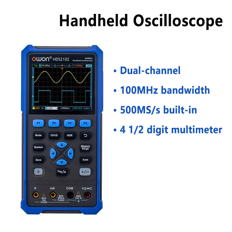 Handheld Dual-channel oscilloscope 100MHz Bandwidth 1-channel signal source 1GS/s sampling rate 8k Storage Depth