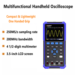 Handheld Oscilloscope Dual-channel True RMS multimeter 200MHz bandwidth 4 1/2-digit multimeter with signal source 1GS/s sampling rates