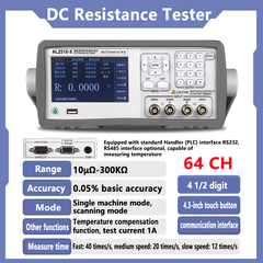 32 channels 64 channels DC Low Resistance Tester 4 1/2 digits display test current 1A Single machine mode scanning mode Temperature compensation