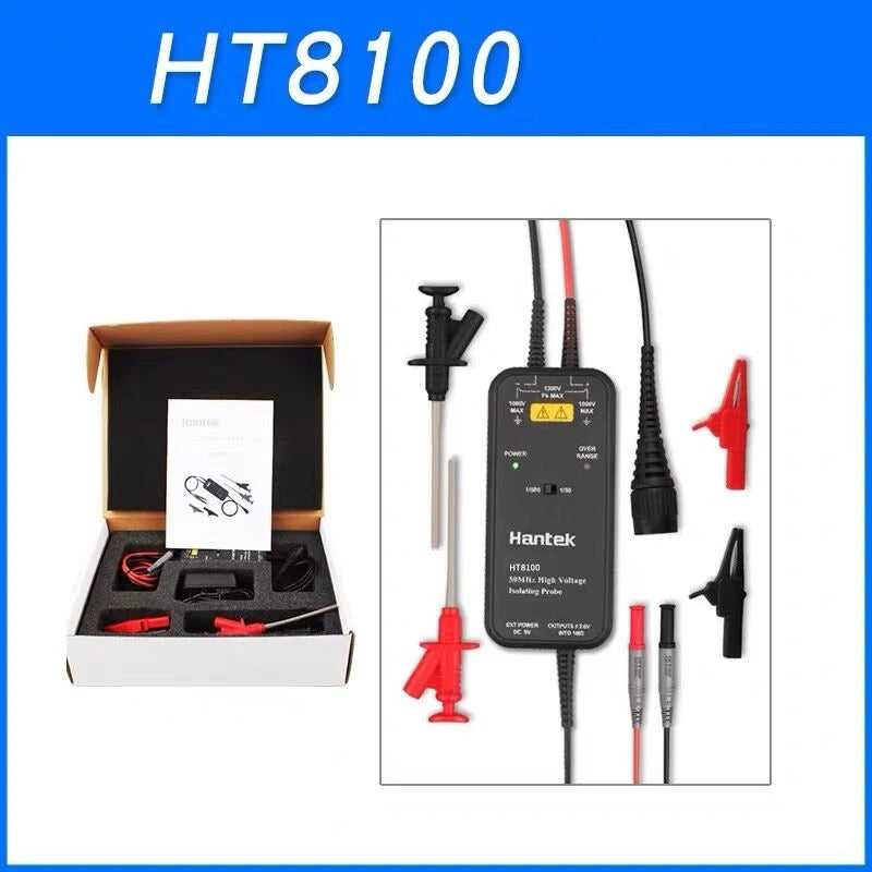 Hantek HT8100 oscilloscope high voltage probe 50X/500X Attenuation Rate differential probe  test probe