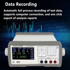 Probador de resistencia interna de baterías de 120 V y 200 V y 3,3 kΩ. Registro preciso de datos de medición. Seis conjuntos de parámetros preestablecidos. Prueba de monitorización estática de la capacidad eléctrica. 