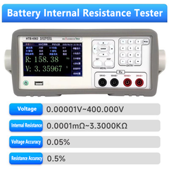 Probador de resistencia interna de baterías 800V 400V 3.3KΩ Prueba de alta velocidad HANDLER USB 232 485 Pantalla LCD a color de 4.3 pulgadas carga y descarga 