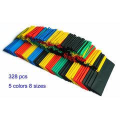 328 pcs Heat Shrink Tube 5 colors 8 sizes 3:1 Adhesive Lined, MarineGrade Waterproof, for Industrial, AutomotiveWire and Cable Repair