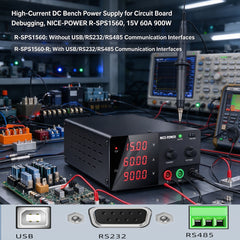 High-Current DC Bench Power Supply for Circuit Board Debugging, NICE-POWER R-SPS1560, 15V 60A 900W