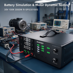 High Current DC Motor Testing — 0-30V 0-100A 3000W R-SPS30100S DC Power Supply from KUAIQU