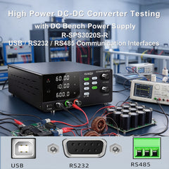High Power DC-DC Converter Testing with DC Bench Power Supply KUAIQU 0-60V 0-20A 1200W R-SPS6020S