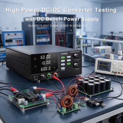 High Power DC-DC Converter Testing with DC Bench Power Supply KUAIQU 0-60V 0-20A 1200W R-SPS6020S