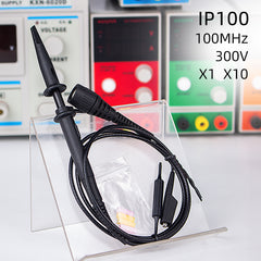 IP100 Upgraded Oscilloscope Clip Probes 100MHz Fully Insulated BNC End Probe with Accessories 1X 10X High-Impedance Passive Oscilloscope Probe