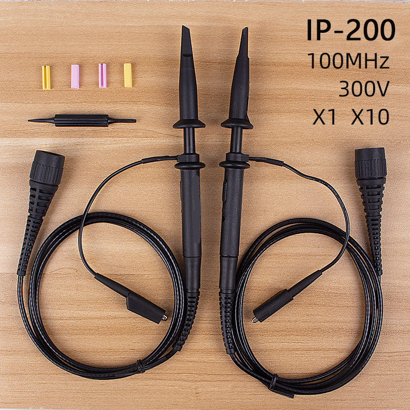 IP200 New security upgrade 200MHz Universal Oscilloscope Probe with Accessories Clip Probes with BNC to Test Lead Kit 1X 10X