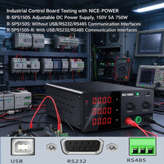 Industrial Control Board Testing with NICE-POWER R-SPS1505 Adjustable DC Power Supply, 150V 5A 750W