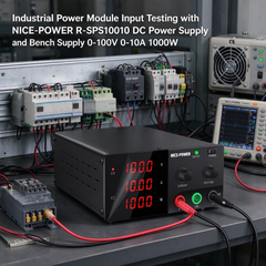 Industrial Power Module Input Testing with NICE-POWER R-SPS10010 DC Power Supply and Bench Supply 0-100V 0-10A 1000W