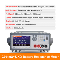 Battery Voltage Internal Resistance Tester Automotive range 0.001mΩ~33KΩ battery comprehensive tester 4 Modes Trigger
