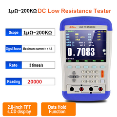 Handheld DC Milliohmmeter 1μΩ ~ 200KΩ 0.1μΩ ~ 200MΩ  DC Low Resistance Tester Meter 5.6 - inch TFT - LCD Four Wire Kelvin Measurement